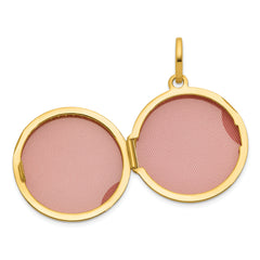 14k Polished with Beaded Border 20mm Round Locket