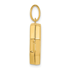 14k Half Point Diamond Polished With Star 18mm Octagon Shaped Locket