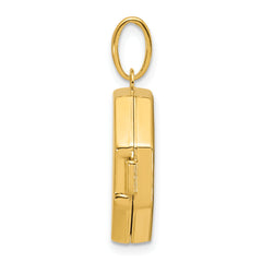 14k Polished Reversible 18mm Octagon Shaped Locket