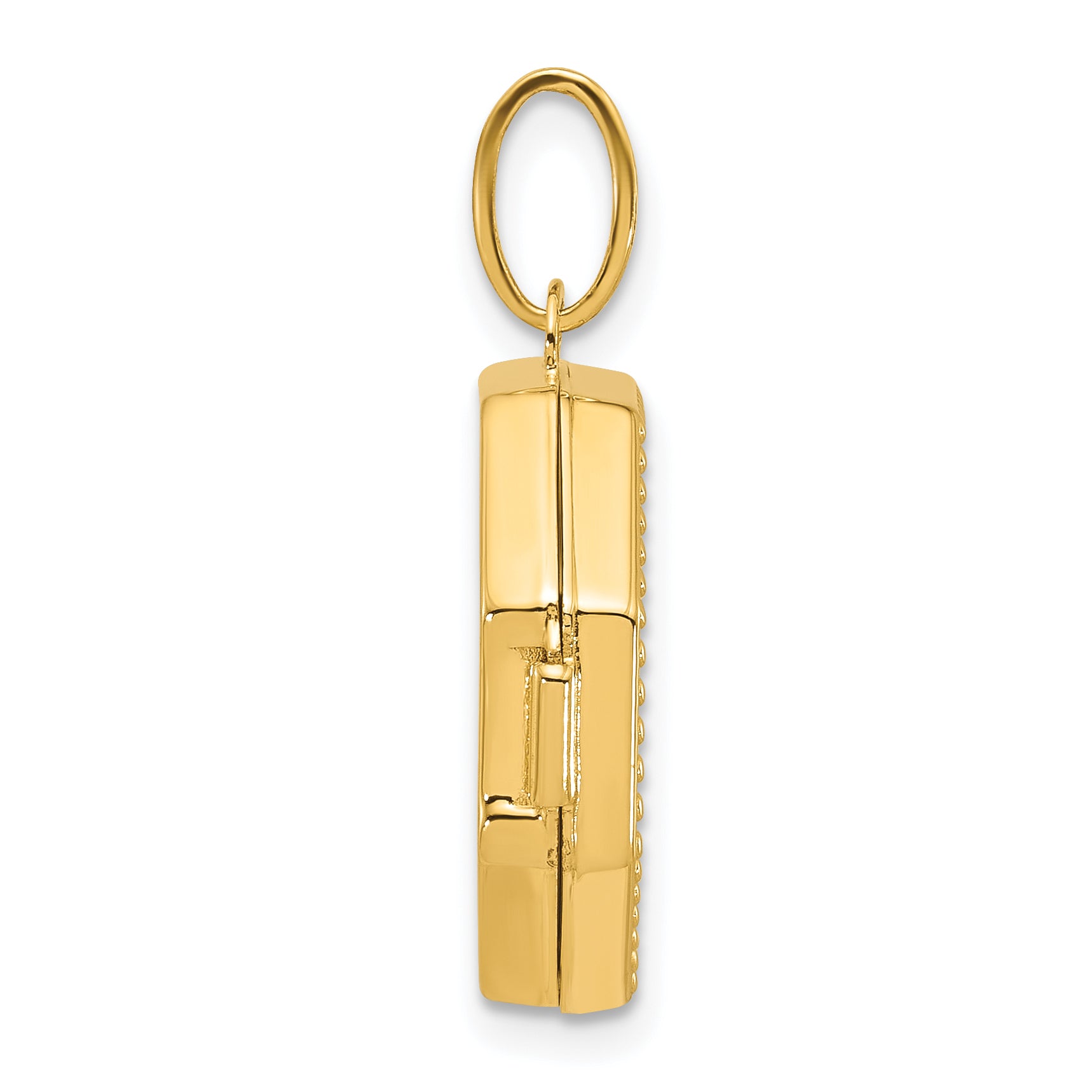 14k Polished with Beaded Border 18mm Octagon Shaped Locket Secondary image