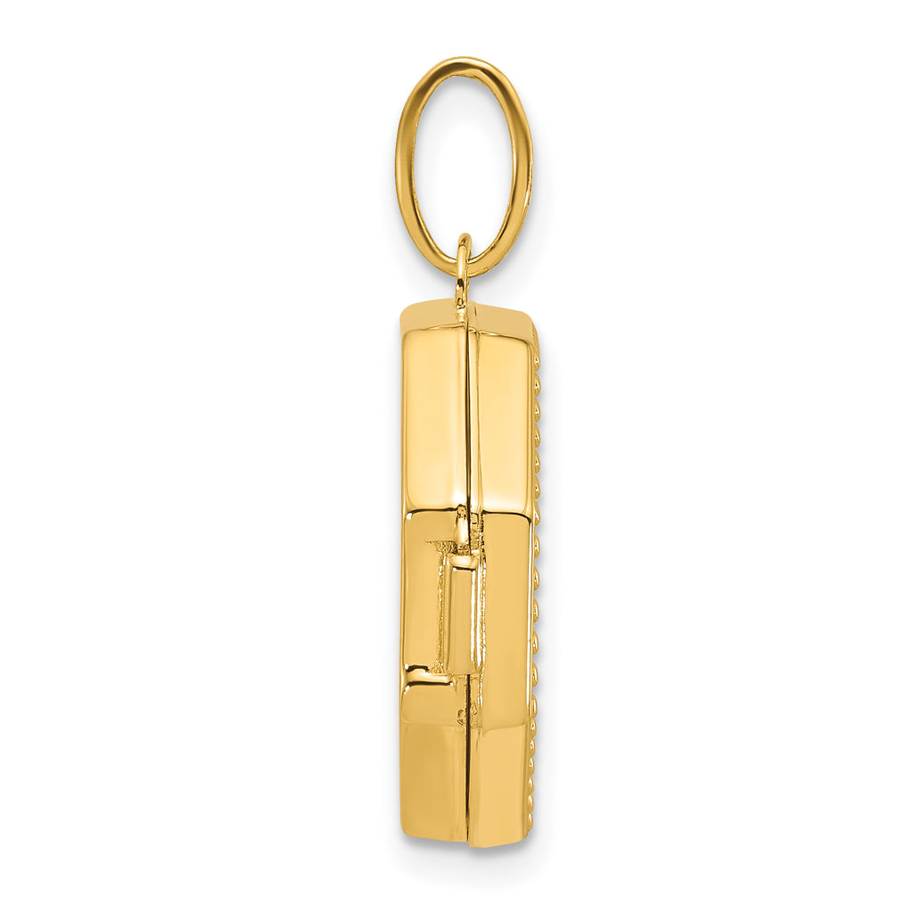 14k Polished with Beaded Border 18mm Octagon Shaped Locket