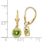 Stunning 14K Gold Peridot Leverback Earrings