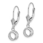 14k White Gold 6mm Round Leverback Mounting (No Stone Included)