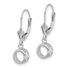 14k White Gold 6mm Round Leverback Mounting (No Stone Included)