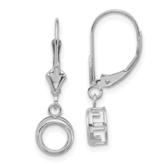 14k White Gold 6mm Round Leverback Mounting (No Stone Included)