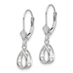 14k White Gold 8x5mm Pear Leverback Mounting (No Stone Included)s