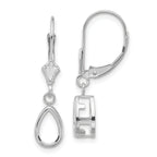 14k White Gold 8x5mm Pear Leverback Mounting (No Stone Included)s