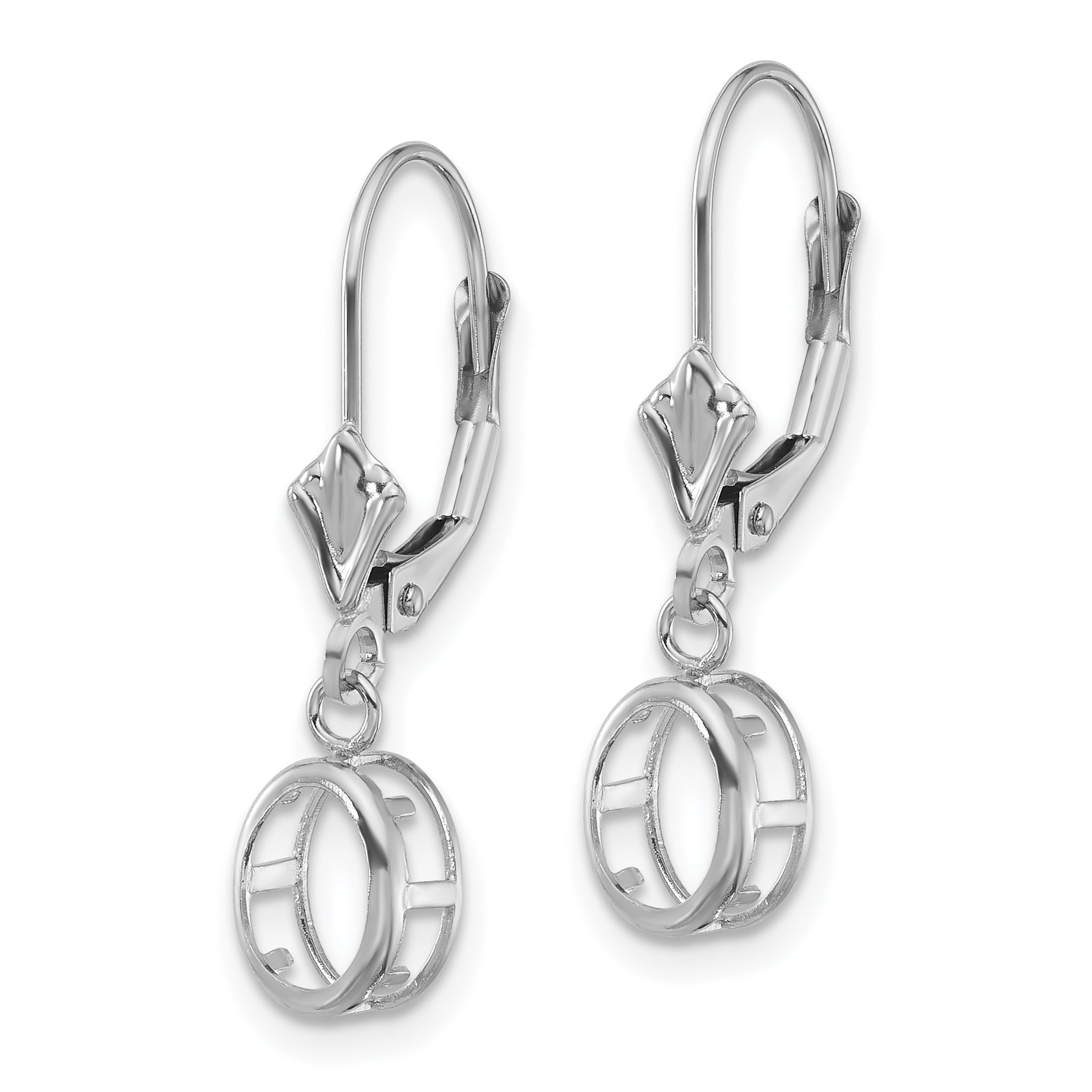 14k White Gold 7x5 Oval Leverback Mounting (No Stone Included)