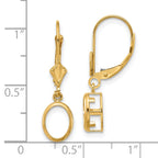 14k 8x6 Oval Leverback Earring Mounting (No Stone Included)