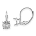 14k White Gold 6mm Round Leverback Mounting (No Stone Included)