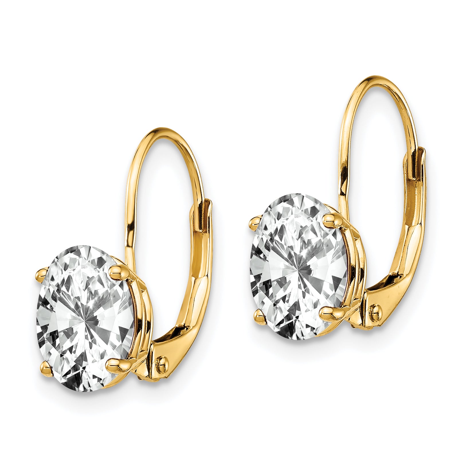 14k 8x6 Oval Leverback Earring Mounting (No Stone Included)