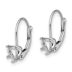 14k White Gold 5mm Heart Leverback Mounting (No Stone Included)