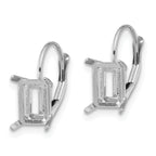 14k White Gold 7x5mm Emerald Leverback Mounting (No Stone Included)