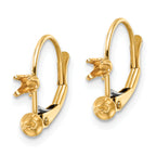 14k 7-7.5mm Pearl & Diamond Leverback Earring Mounting (No Stone Included)