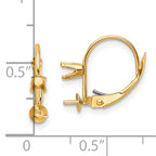 14k 7-7.5mm Pearl & Diamond Leverback Earring Mounting (No Stone Included)