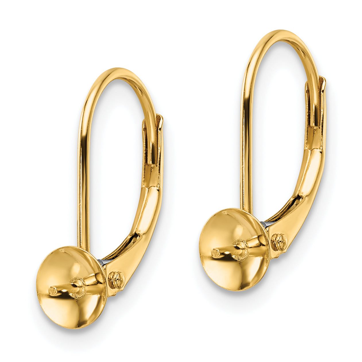 14k 7-7.5mm Pearl Leverback Earring Mounting (No Stone Included) Secondary image