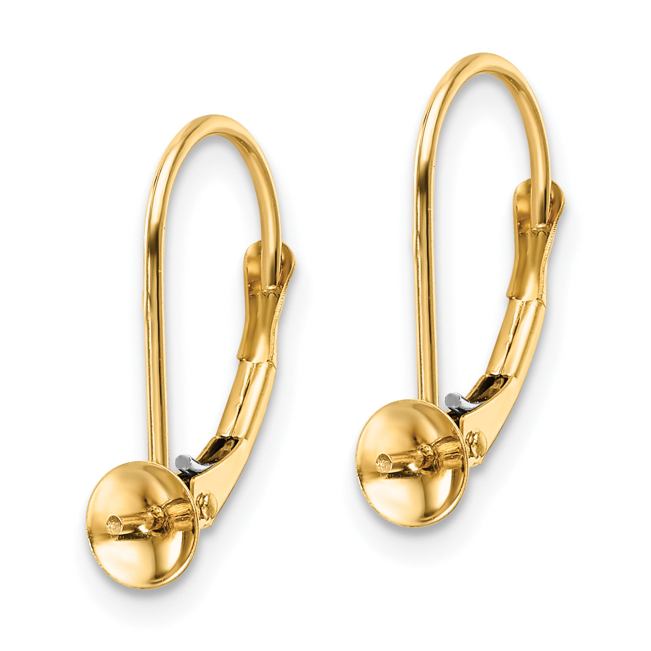 14k 8-8.5mm Pearl Leverback Earring Mounting (No Stone Included) Secondary image