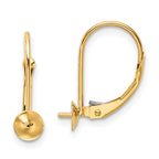 14k 8-8.5mm Pearl Leverback Earring Mounting (No Stone Included)