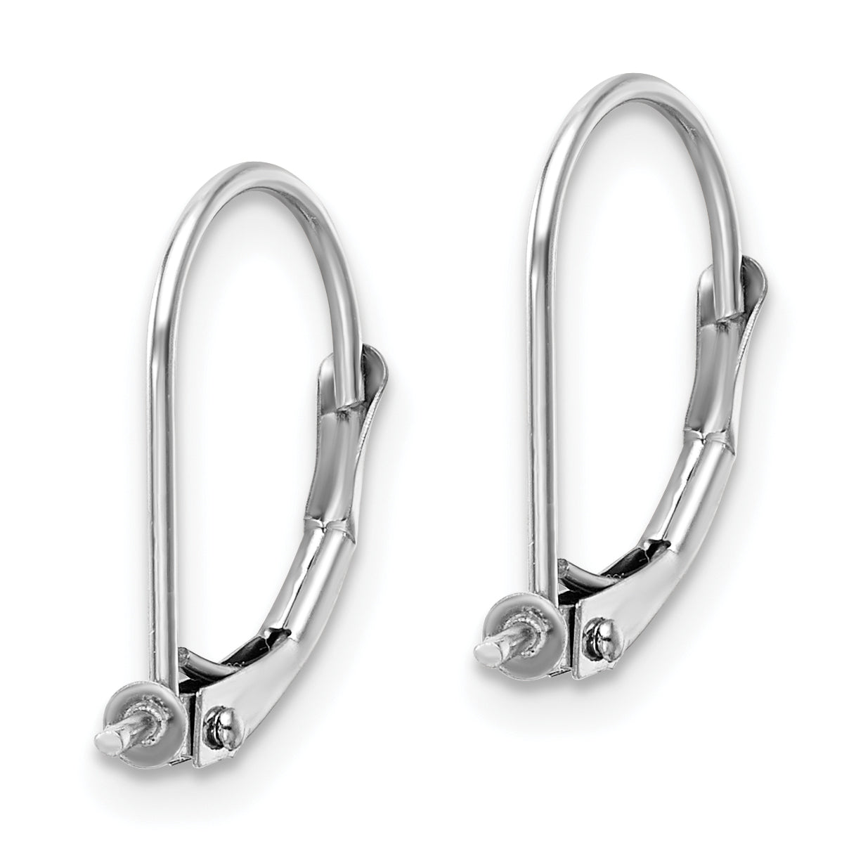 14k White Gold 5-5.5mm Pearl Leverback Earring Mounting (No Stone Included)