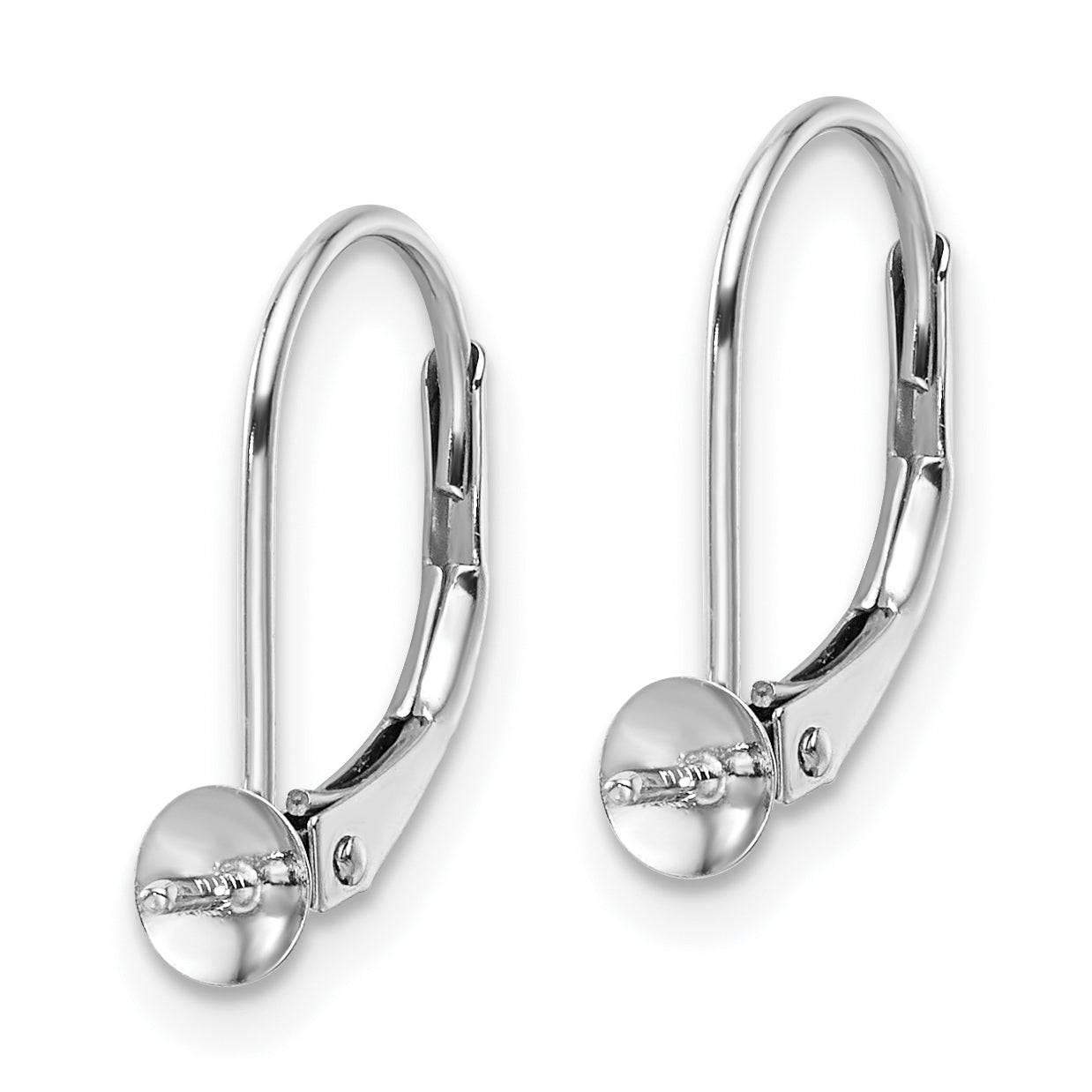 Pearl Leverback Earring Mounting in 14K White Gold Secondary image