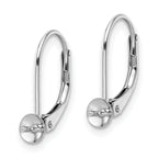 14k White Gold 6-6.5mm Pearl Leverback Earring Mounting (No Stone Included)