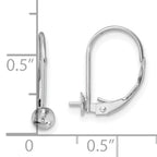 14k White Gold 7-7.5mm Pearl Leverback Earring Mounting (No Stone Included)