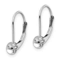 14k White Gold 8-8.5mm Pearl Leverback Earring Mounting (No Stone Included)