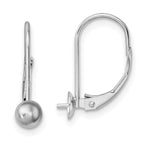 14k White Gold 8-8.5mm Pearl Leverback Earring Mounting (No Stone Included)