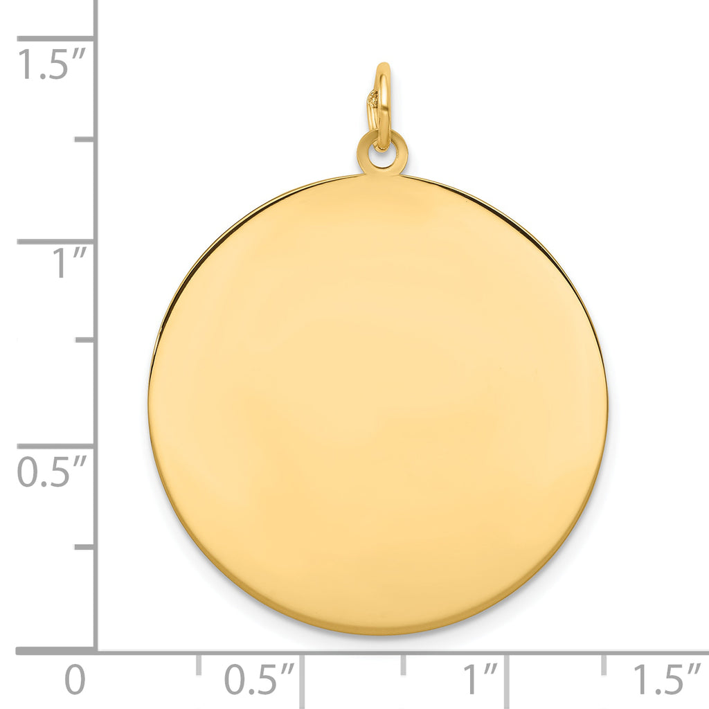 14k Plain .018 Gauge Round Engravable 28mm Disc Charm