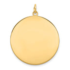 Round Disc Charm in 14K Yellow Gold, 28x32mm Engravable, .027 Gauge - Sophia Jewelers