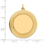 Round Disc Charm in 14K Yellow Gold, 33mm Textured Engravable - Sophia Jewelers