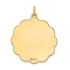 14k .027 Gauge Engravable Round Scalloped 28x25mm Disc Charm