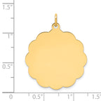 14k .027 Gauge Engravable Round Scalloped 28x25mm Disc Charm