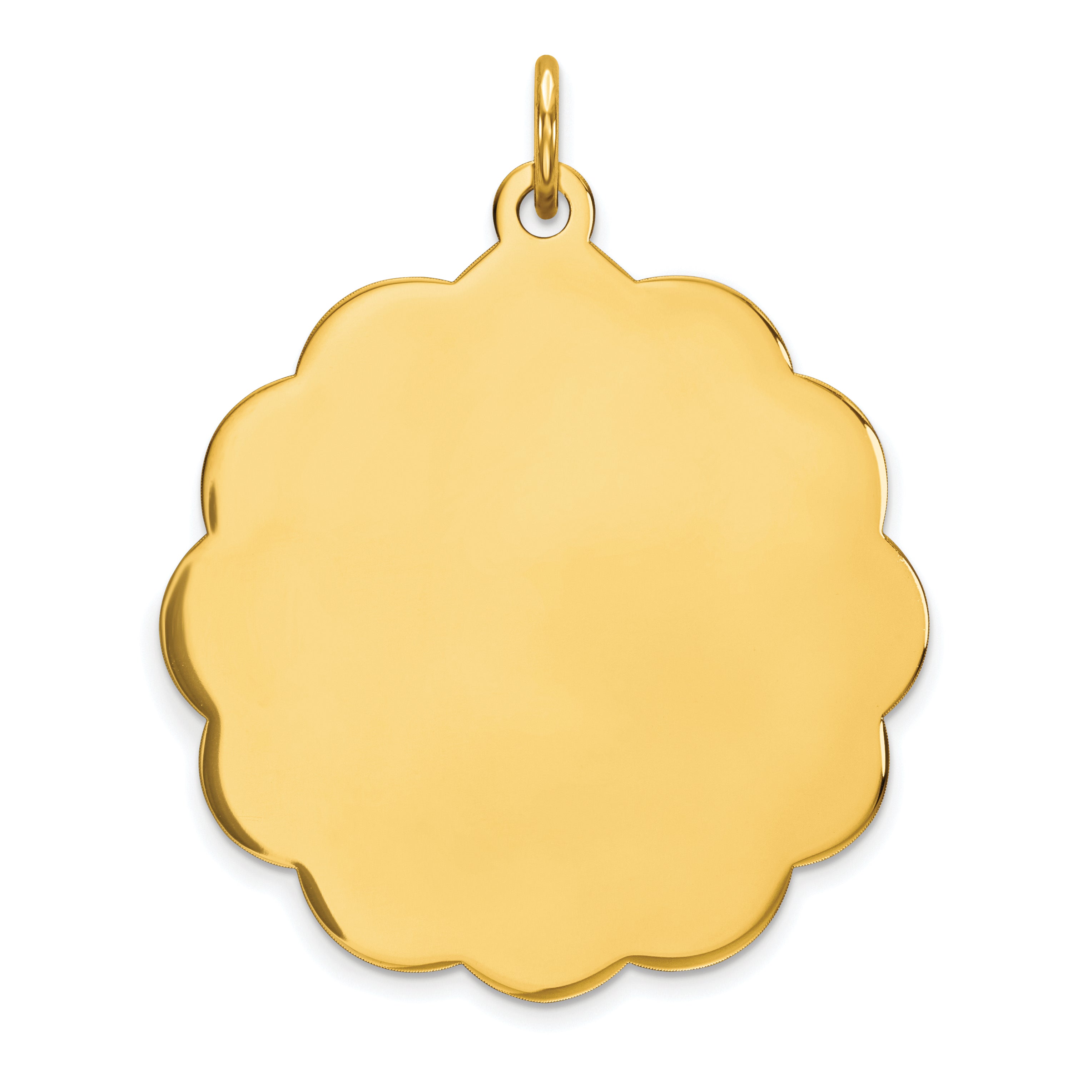 14K .027 Gauge Engravable Scalloped Disc Charm Secondary image