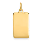 14k Plain .027 Gauge Rectangular Engravable Disc Charm