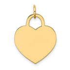 14k Plain .011 Gauge Engravable Heart 22x18mm Disc Charm