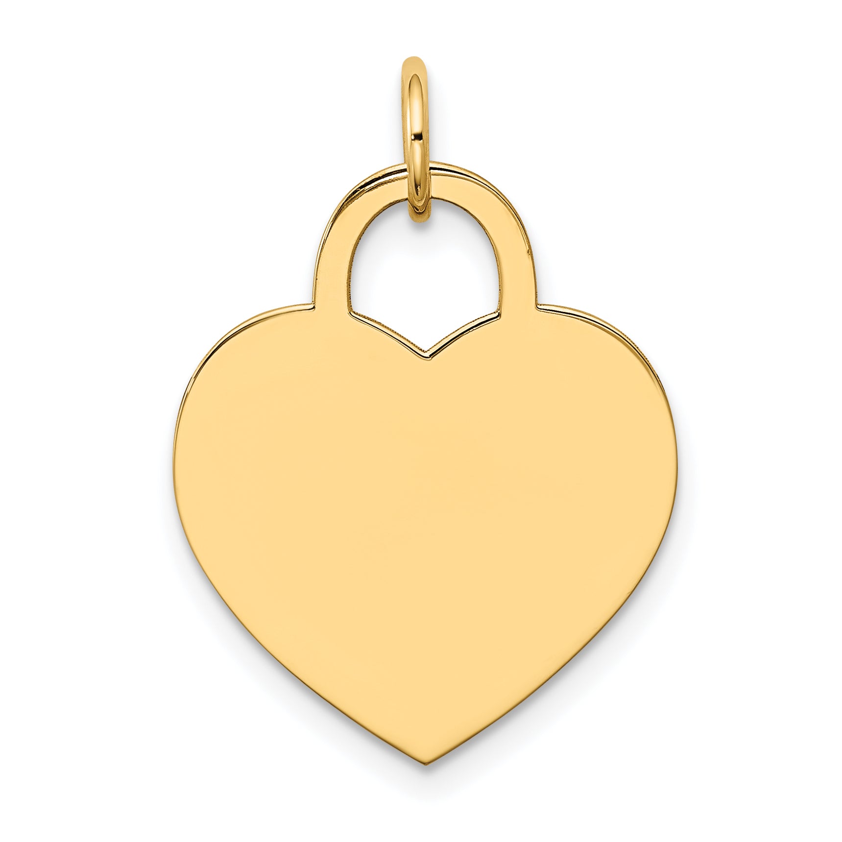 14K Large Engravable Heart Charm Secondary image