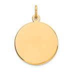 14k Plain .013 Gauge Round Engravable 17mm Disc Charm