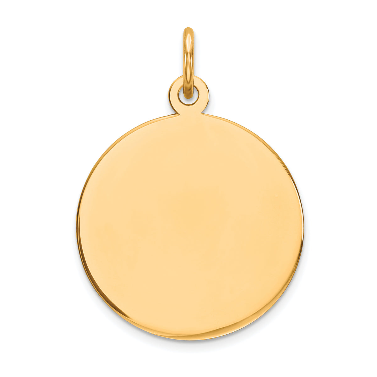 14k Plain .027 Gauge Round Engravable 17mm Disc Charm