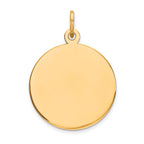 Round Disc Charm in 14K Yellow Gold, 24mm Engravable, .011 Gauge - Sophia Jewelers