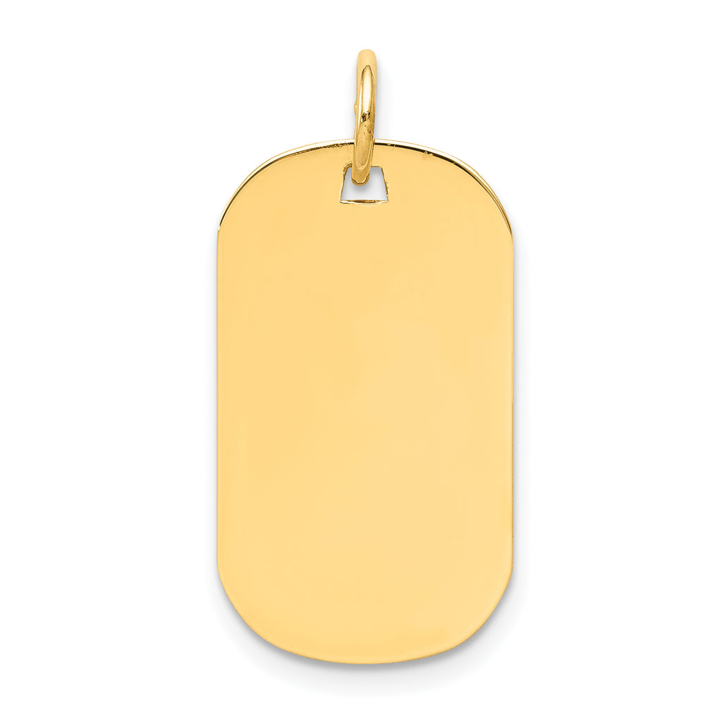 14k Plain .013 Gauge Engraveable 23x13mm Dog Tag Disc Charm