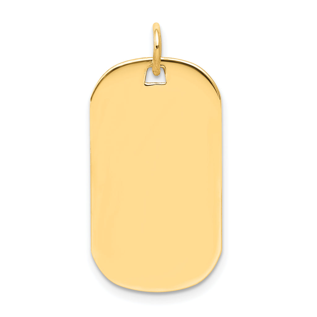 14k Plain .009 Gauge Engraveable 25x14mm Dog Tag Disc Charm