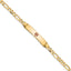 14K Medical Solid Chain/Solid Plate 26x5mm Centered Red Enamel Figaro Link 7 inch ID Bracelet