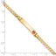 14K Medical Solid Chain/Solid Plate 26x5mm Off-Center Red Enamel Curb Link 8 inch ID Bracelet