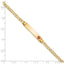 14k Medical Semi-Solid Chain/Solid Plate 26x5mm Off-Center Red Enamel Cuban Link 8 inch ID Bracelet