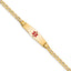 14K Medical Semi-Solid Chain/Solid Plate 26x7mm Soft Diamond Shape Centered Red Enamel Anchor Link 7 inch ID Bracelet