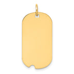 14k Plain .027 Gauge Engraveable 26x15mm Dog Tag with Notch Disc Charm