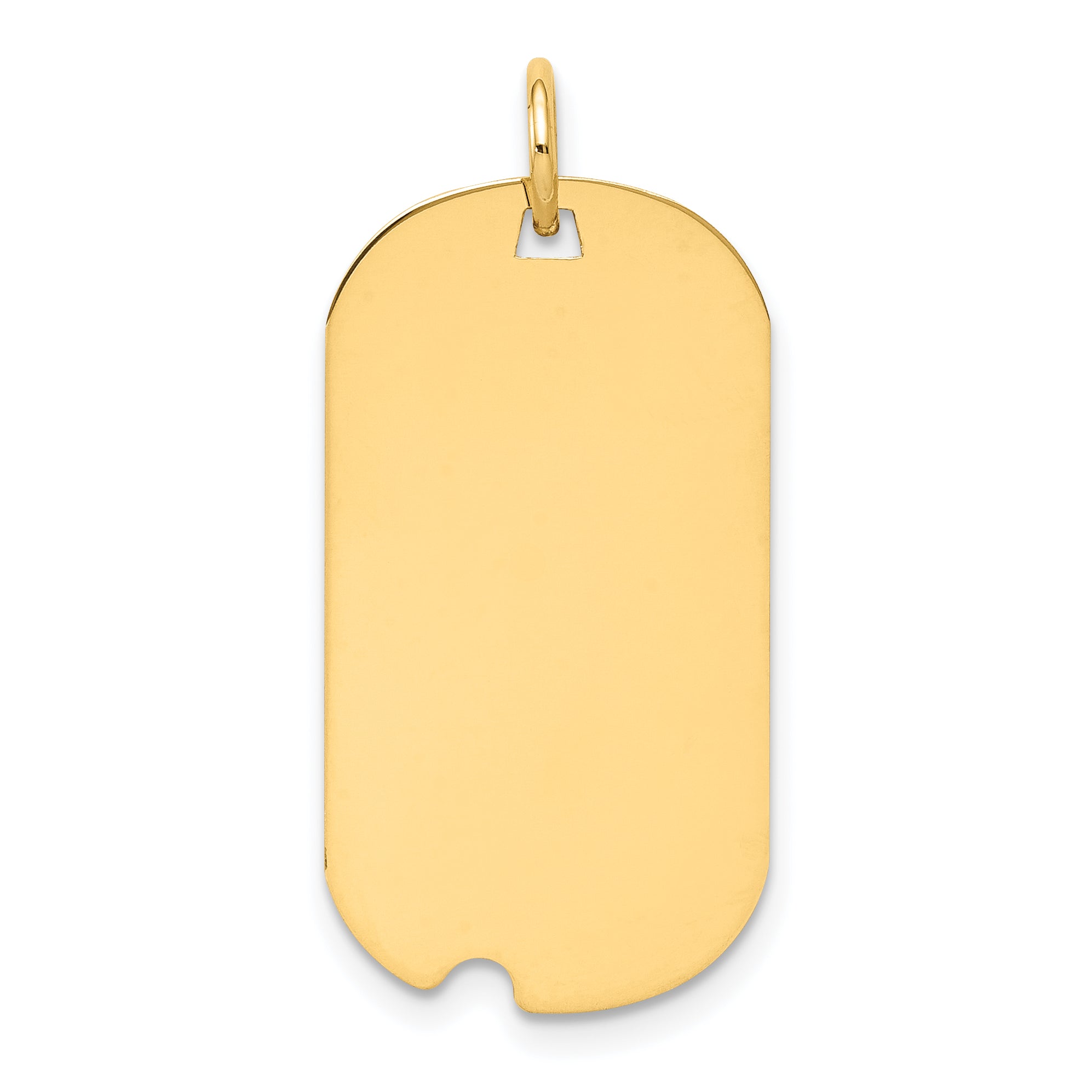 14K Plain .013 Gauge Engraveable Dog Tag w/Notch Disc Charm Secondary image