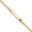 14K Medical Solid Chain/Solid Plate 33x6mm Off-Center Red Enamel Flat Curb Link 7 inch ID Bracelet