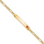 14K Medical Semi-Solid Chain/Solid Plate 35x6mm Off-Center Red Enamel Figaro Link 7 inch ID Bracelet
